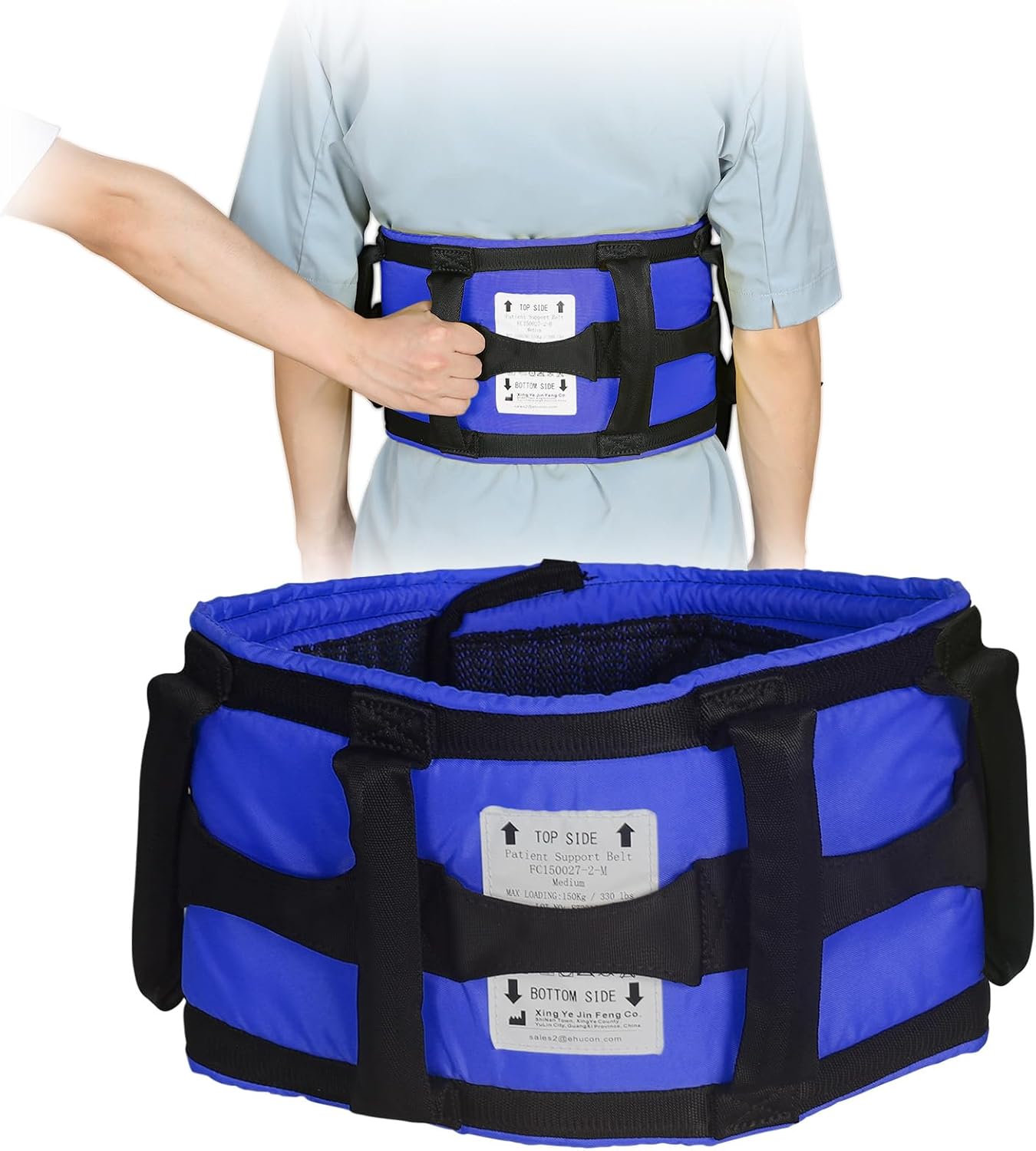 Ehucon Padded Gait Belt - X-Large, Blue