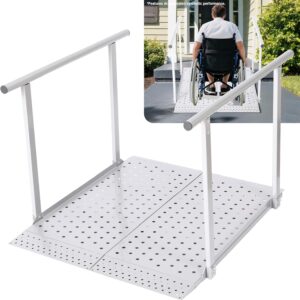 Heavy-Duty Folding Wheelchair Ramp with Handrails – 500 lbs