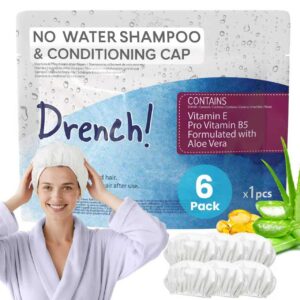Drench! No-Rinse Shampoo Caps (6-Count) - Waterless Hair Wash