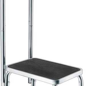 Step Stool with Handle - 330Lbs Capacity - Chrome Steel